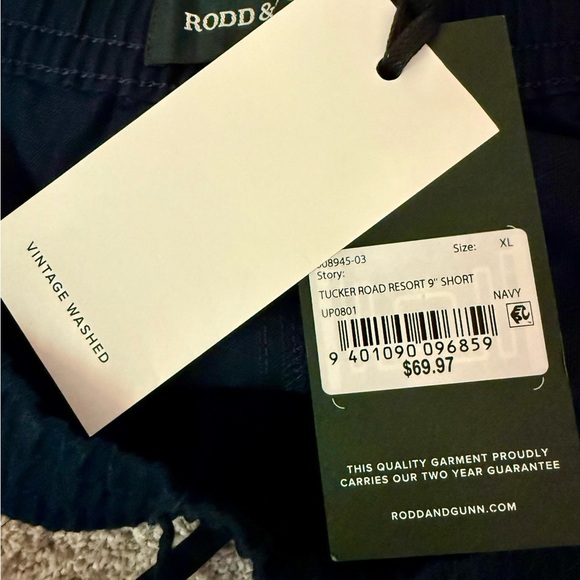 NWT Rodd & Gunn Tucker Road Navy Resort Shorts Linen/Cotton Blend Size XL - Picture 8 of 12